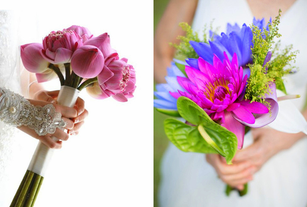 Marry Blog :: Hoa cưới cầm tay giản dị kết từ hoa sen, hoa súng