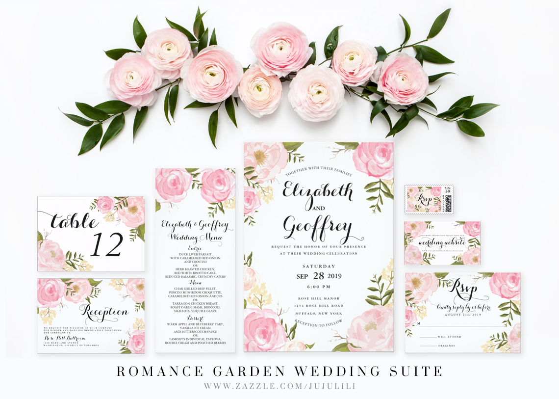 Marry Blog :: Thiệp cưới đẹp màu hồng pastel vẽ họa tiết hoa mao lương