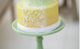 Bánh cưới tròn màu xanh pastel  - Blog Marry