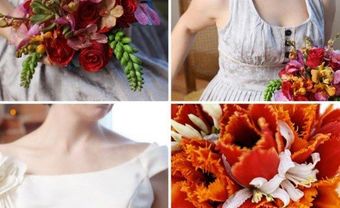 Hoa cưới cầm tay màu cam kết từ hoa sen đá - Blog Marry