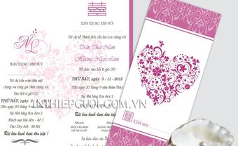 Thiệp cưới đẹp màu hồng hoa văn cổ điển - Blog Marry