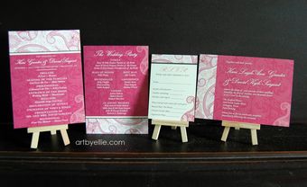 Thiệp cưới đẹp màu hồng hoa văn trang trí cầu kỳ - Blog Marry