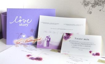 Thiệp cưới đẹp màu tím có in hình - Blog Marry
