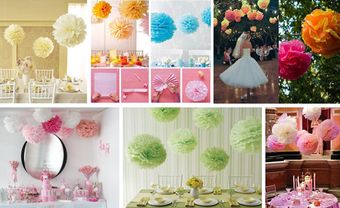 Pom pom - quả cầu xinh xắn để trang trí đám cưới - Blog Marry