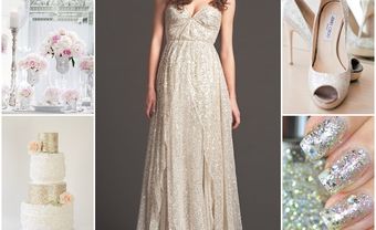 Váy cưới sequin màu bạc lấp lánh - Blog Marry