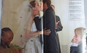 Những hình ảnh hiếm hoi về lễ cưới Brad Pitt, Angelina Jolie - Blog Marry