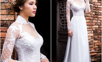 Áo dài cưới đẹp chất voan xuyên thấu kết cườm tinh xảo - Blog Marry