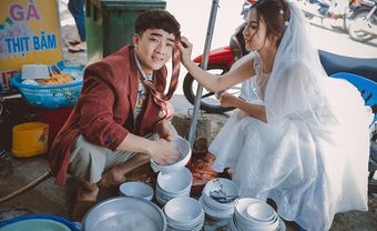 Bật cười trước bộ ảnh cưới siêu hài Vợ chồng Bờm - Blog Marry