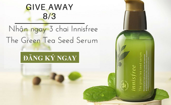 Marry Giveaway 8/3: Tặng 3 chai tinh chất dưỡng da Innisfree Green Tea Seed Serum - Blog Marry