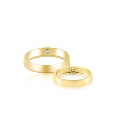 Nhẫn cưới vàng Flat Amor - PRECITA - Hình 1